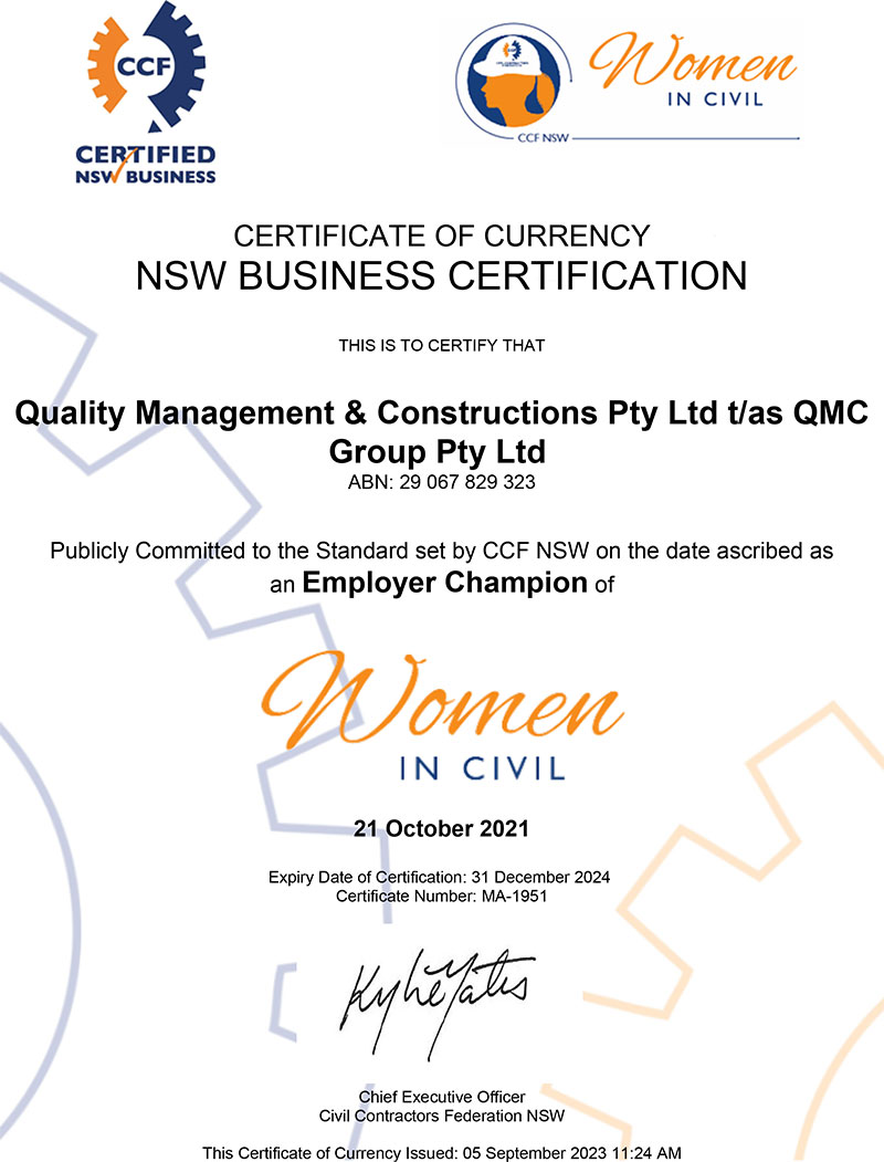 QMC Group Women in Civil Certificate 2023